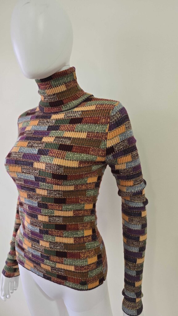 Chanel 2018 Paris-Hamburg Patchwork Knit Turtleneck Sweater