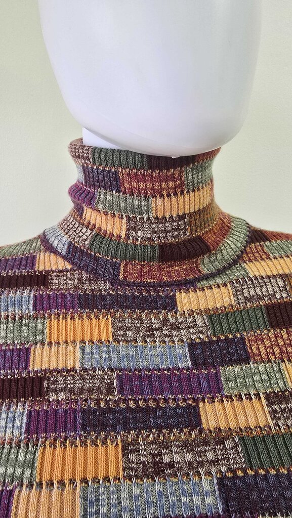 Chanel 2018 Paris-Hamburg Patchwork Knit Turtleneck Sweater