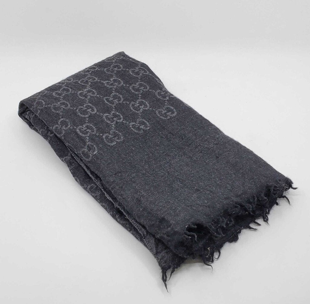 Gucci GG Jacquard Scarf 70% Wool & 30% Silk