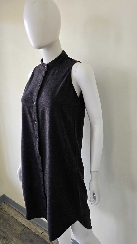 Eillen Fisher Wool Sleeveless Button Down Midi Dress