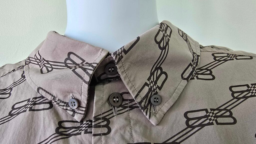 Balenciaga BB Monogram License Logo Cotton Poplin Shirtdress