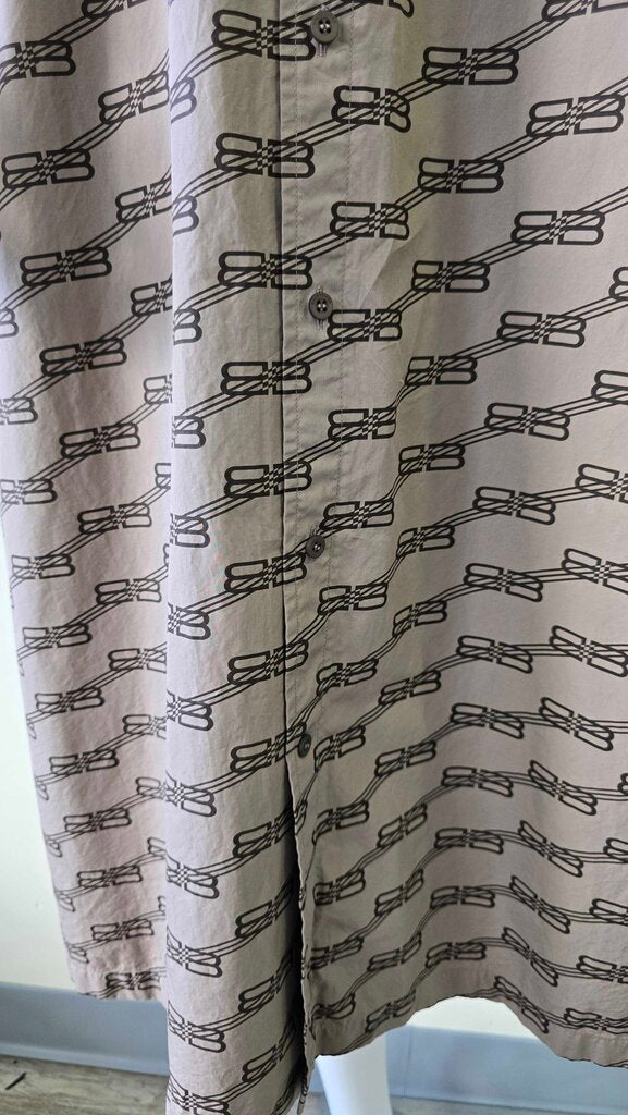 Balenciaga BB Monogram License Logo Cotton Poplin Shirtdress