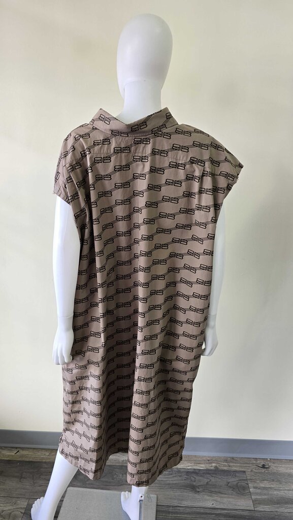 Balenciaga BB Monogram License Logo Cotton Poplin Shirtdress