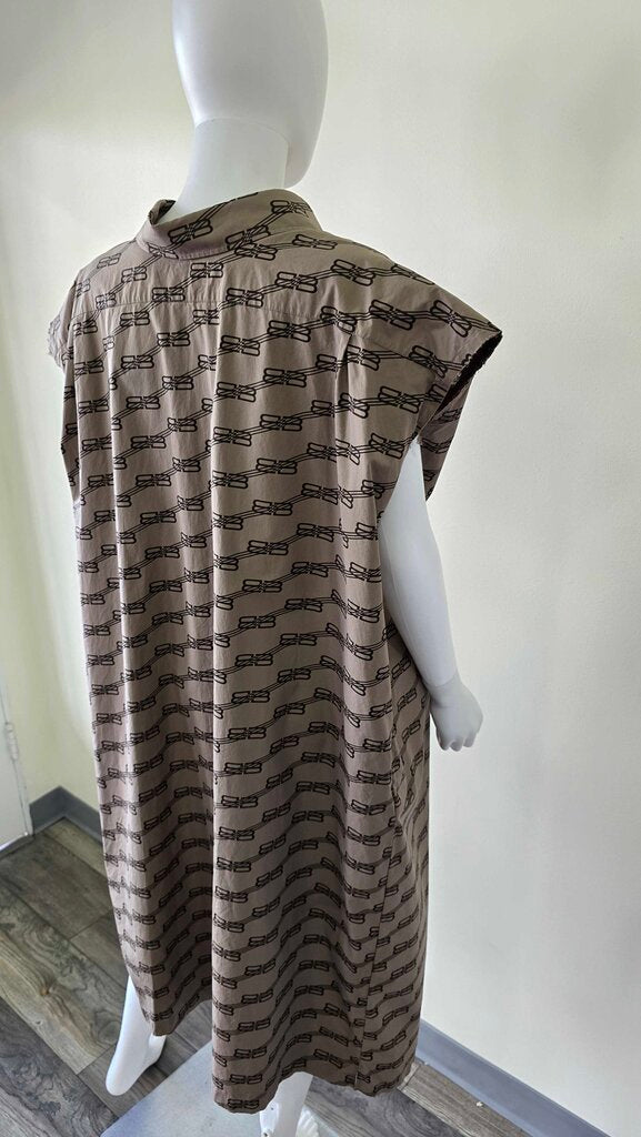 Balenciaga BB Monogram License Logo Cotton Poplin Shirtdress