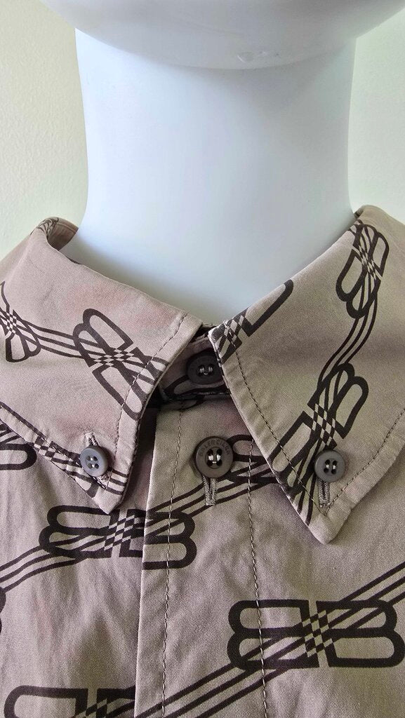 Balenciaga BB Monogram License Logo Cotton Poplin Shirtdress
