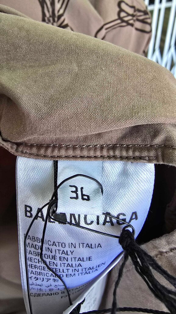 Balenciaga BB Monogram License Logo Cotton Poplin Shirtdress