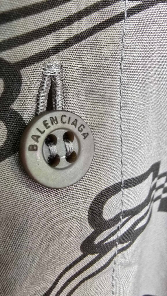 Balenciaga BB Monogram License Logo Cotton Poplin Shirtdress