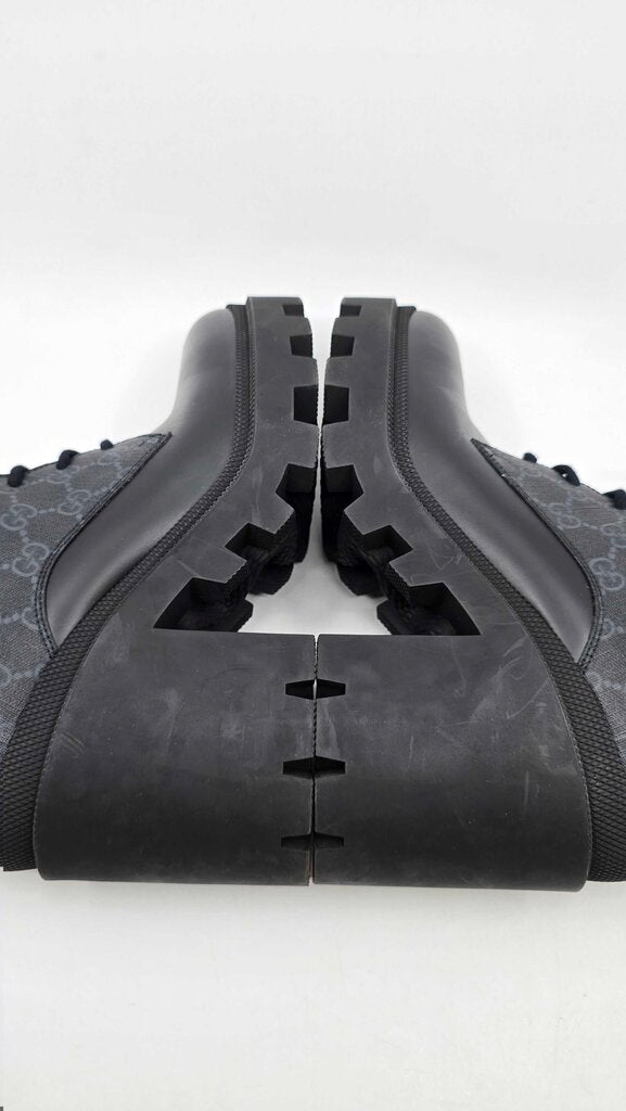 Gucci GG Supreme Canvas Quilted Leather Heeled Ankle Boots