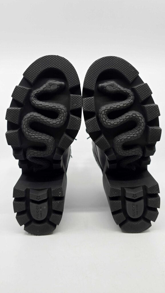 Gucci GG Supreme Canvas Quilted Leather Heeled Ankle Boots
