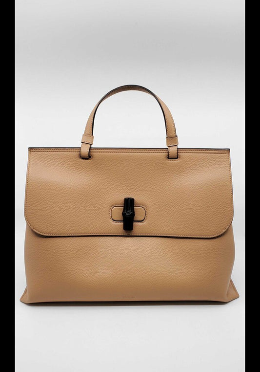 Gucci Bamboo Daily Top Handle Leather Bag