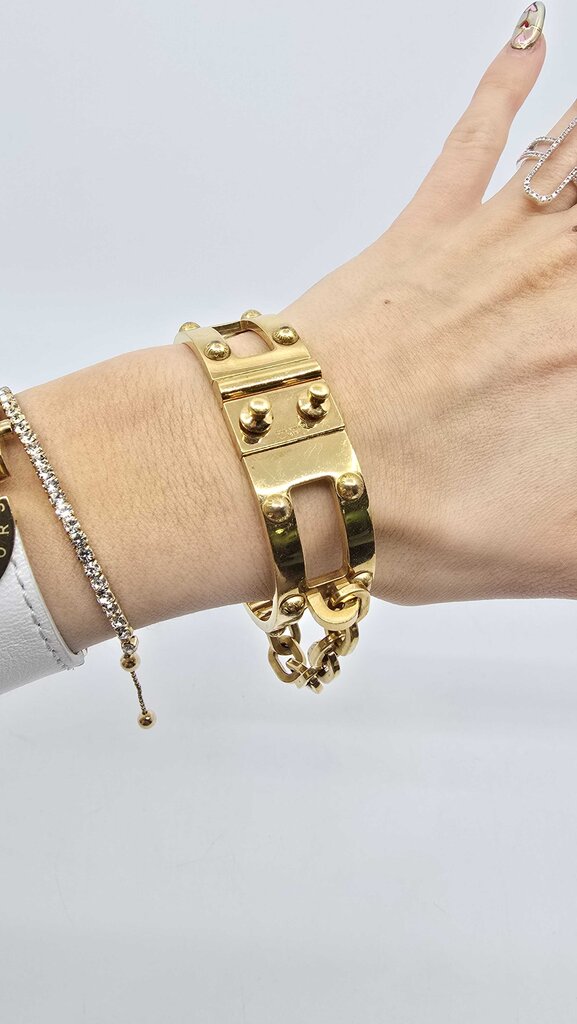 Louis Vuitton Lock Me Frame Studded Cuff