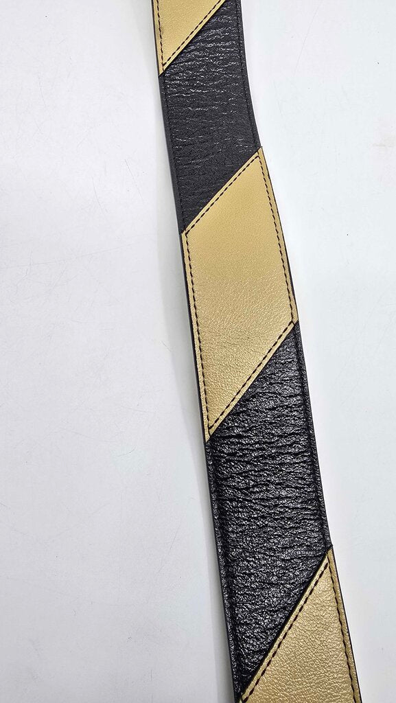 Gucci Calfskin Striped Textured Double G Belt
