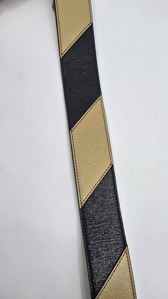Gucci Calfskin Striped Textured Double G Belt