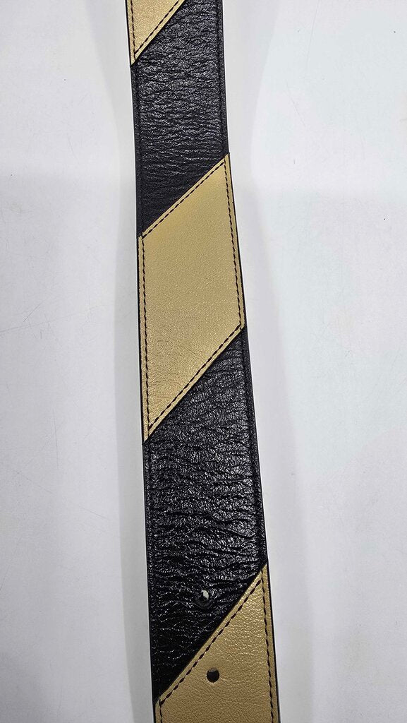 Gucci Calfskin Striped Textured Double G Belt