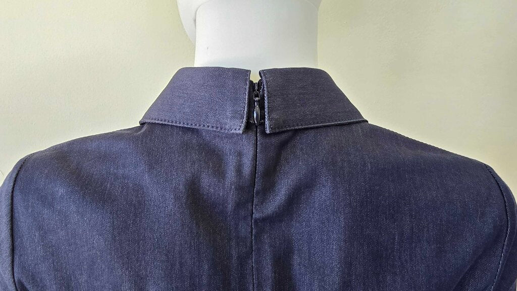 Carolina Herrera Pintuck Waist Stretch Denim Shirtdress