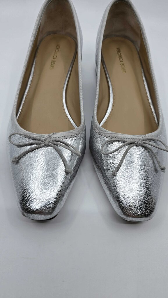 Veronica Beard Cecile Metallic Leather Ballet Pumps