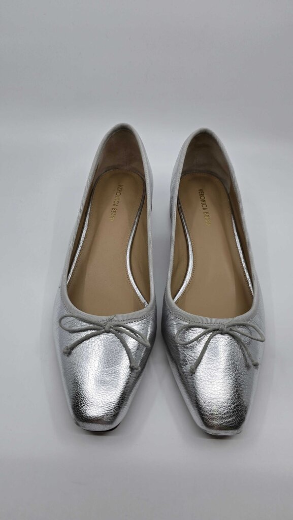 Veronica Beard Cecile Metallic Leather Ballet Pumps