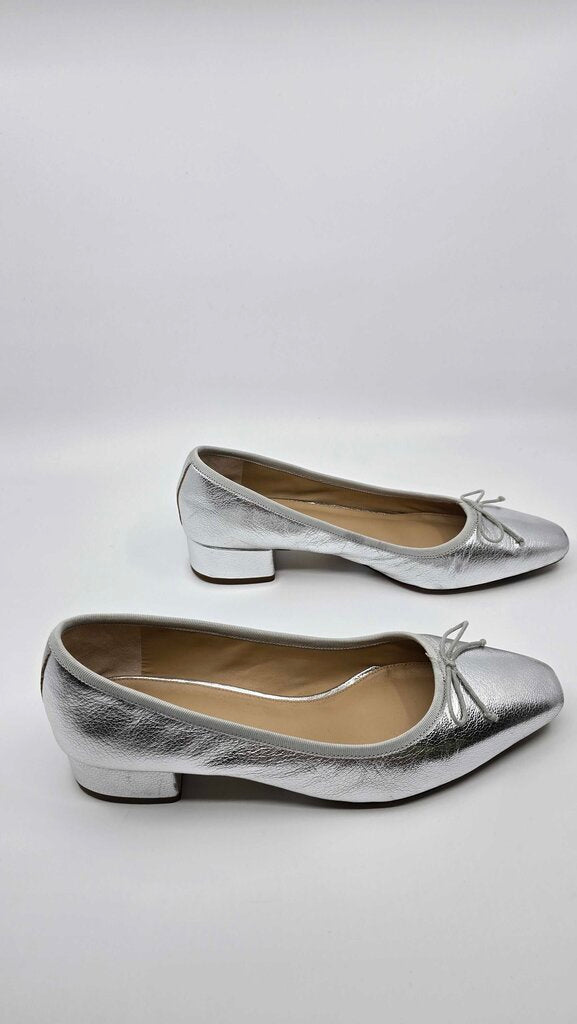 Veronica Beard Cecile Metallic Leather Ballet Pumps