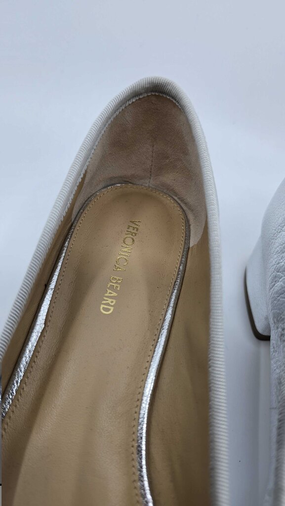 Veronica Beard Cecile Metallic Leather Ballet Pumps