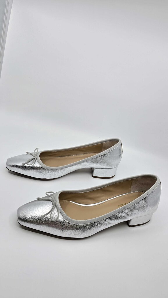 Veronica Beard Cecile Metallic Leather Ballet Pumps