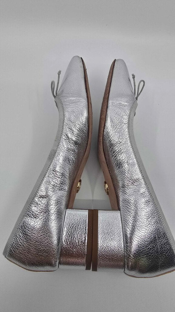 Veronica Beard Cecile Metallic Leather Ballet Pumps