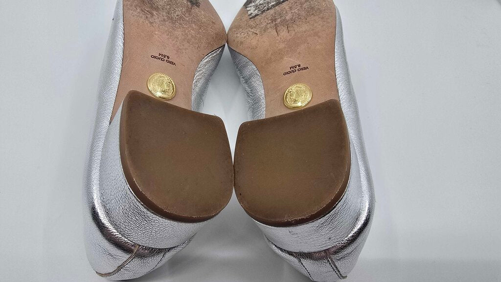 Veronica Beard Cecile Metallic Leather Ballet Pumps