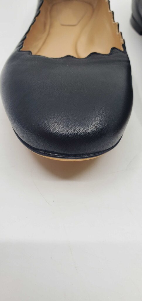 Chloe Lauren Scalloped Leather Ballet Flats