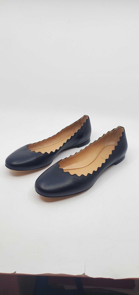 Chloe Lauren Scalloped Leather Ballet Flats