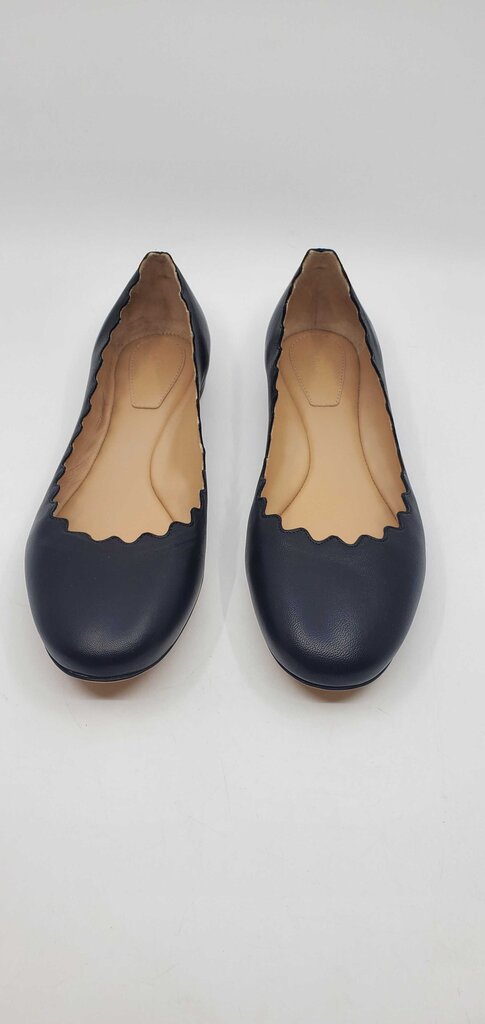 Chloe Lauren Scalloped Leather Ballet Flats