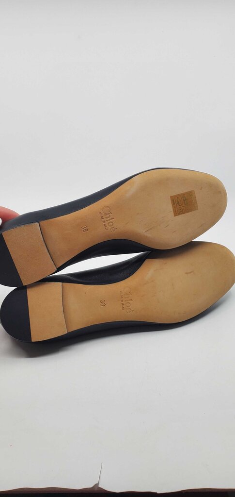 Chloe Lauren Scalloped Leather Ballet Flats