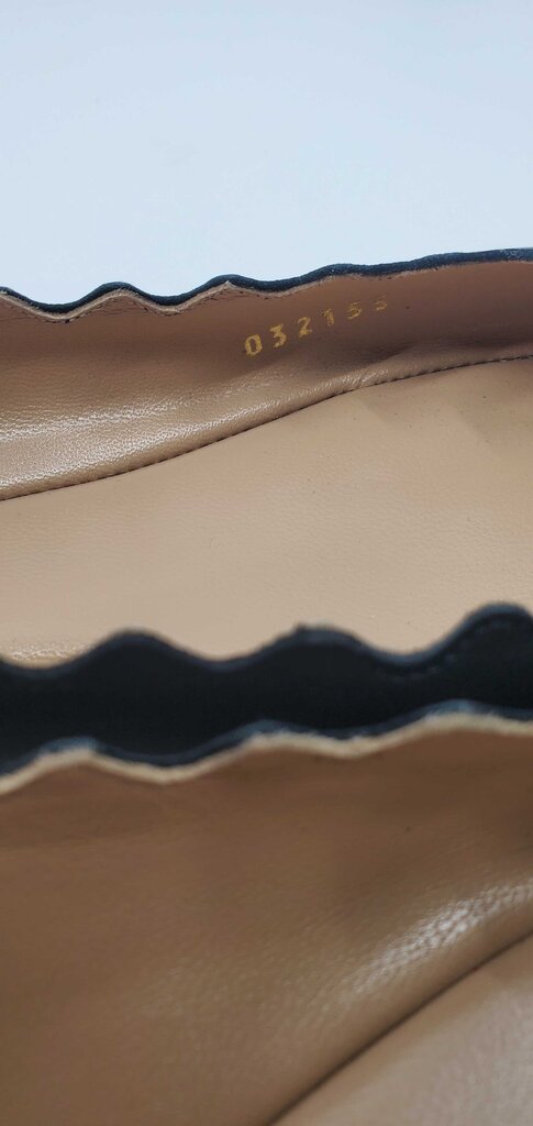 Chloe Lauren Scalloped Leather Ballet Flats