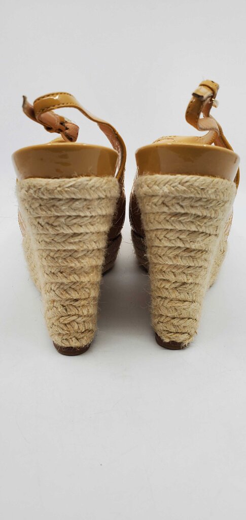 Christian Dior Vintage Patent Leather Cannage Espadrille Wedges