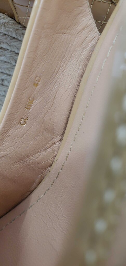 Christian Dior Vintage Patent Leather Cannage Espadrille Wedges
