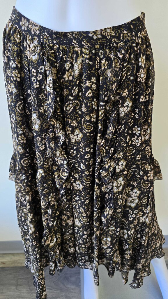 Ulla johnson ruffle floral midi skirt