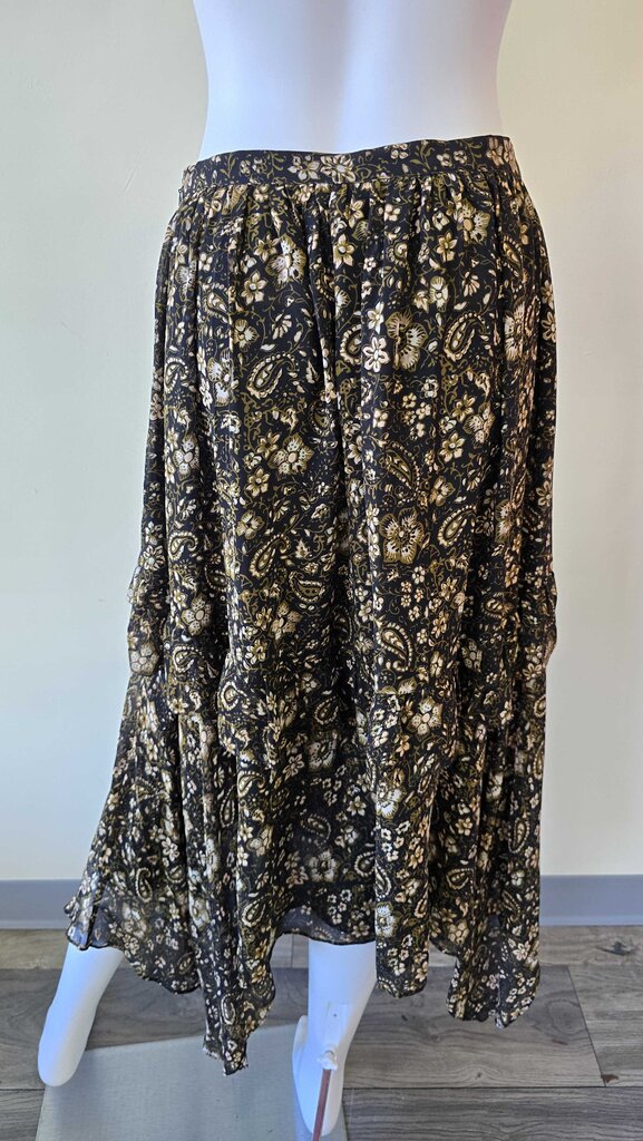 Ulla johnson ruffle floral midi skirt