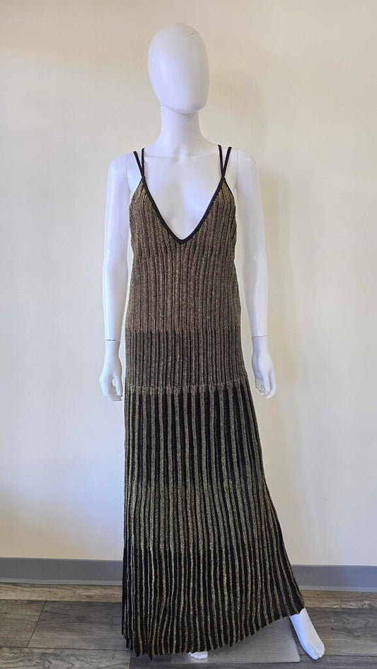 ANIMALE KNIT GLD/BLK DRESS