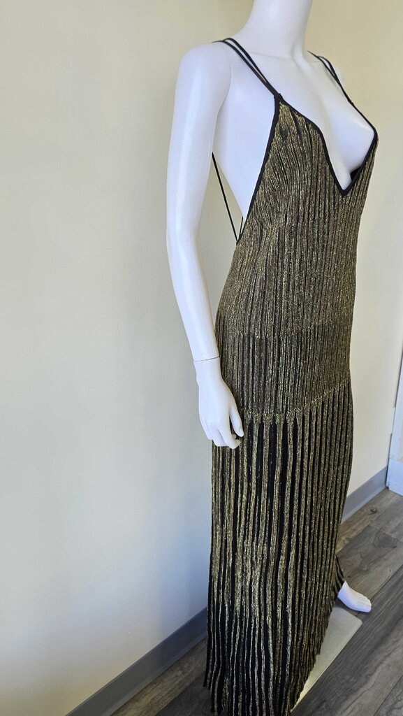 ANIMALE KNIT GLD/BLK DRESS