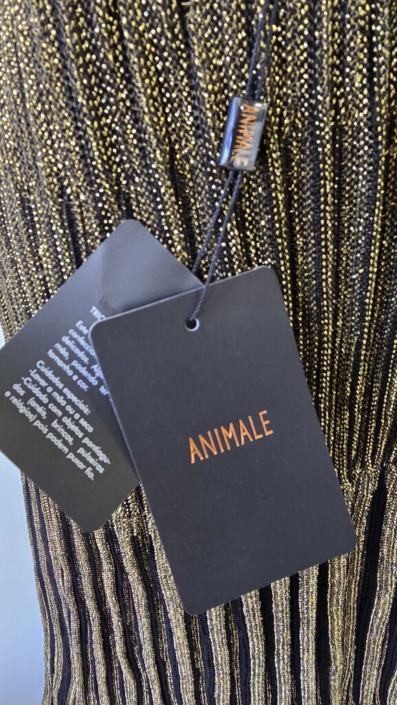 ANIMALE KNIT GLD/BLK DRESS