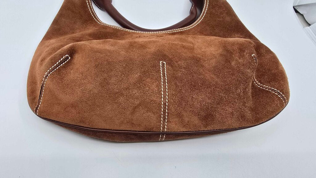Salvatore Ferragamo Suede Hobo Shoulder Bag