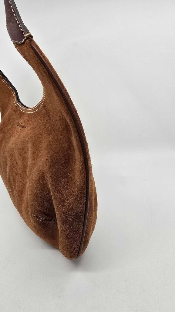 Salvatore Ferragamo Suede Hobo Shoulder Bag