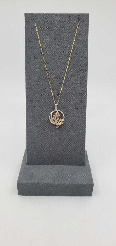 EFFY SIGNATURE 14KT YG MULTI COLOR DIA PANTHER NECKLACE