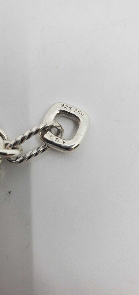David Yurman Toggle Heart Charm Bracelet Sterling Silver & 18k Yellow Gold