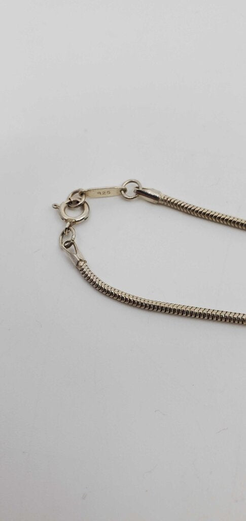 Tiffany & Co. Sterling 1837 Bar Pendant Snake Chain Necklace