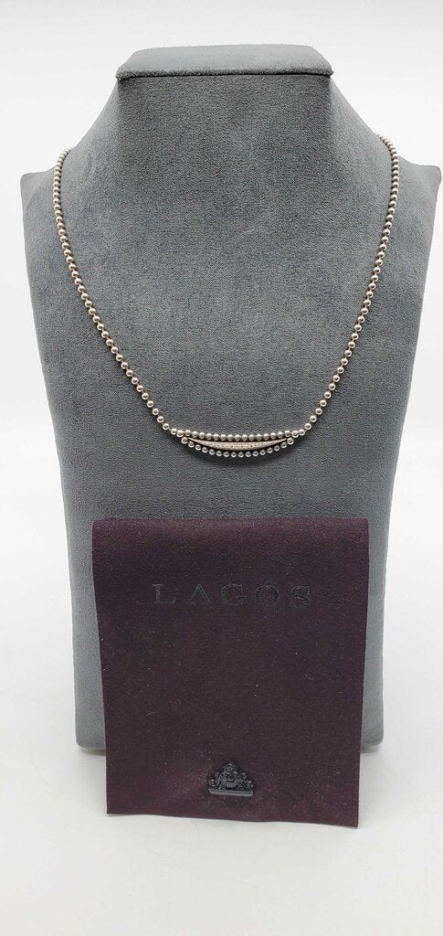 LAGOS Cavier Spark Half Moon Necklace w/ Diamonds
