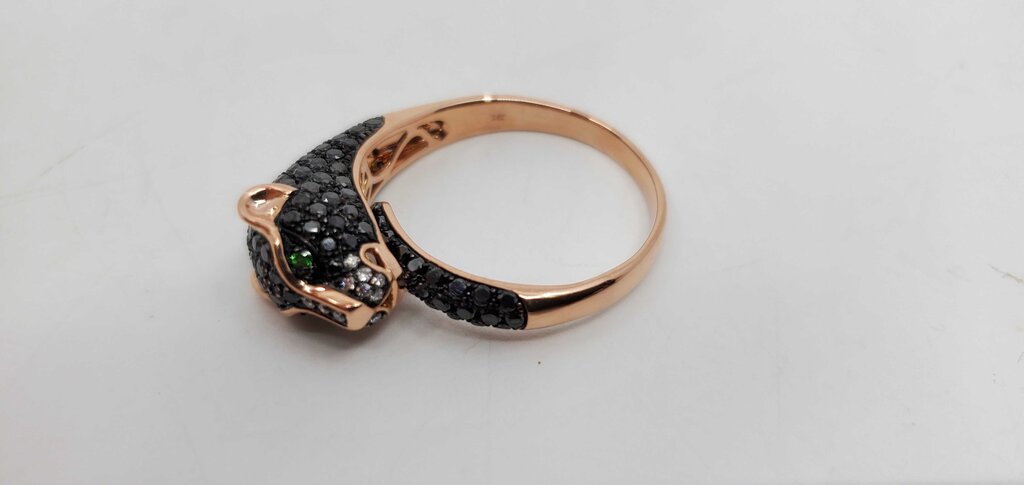Effy Signature 14k Gold Black Diamonds & Tsavorite Panther Ring