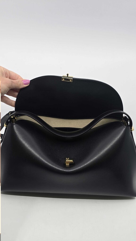Toteme T-Lock Leather Top Handle Bag