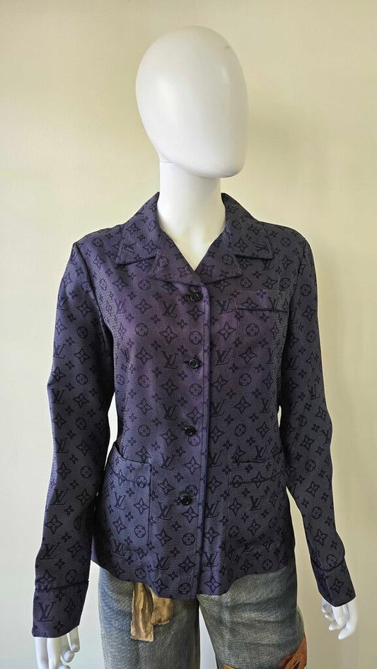 Louis Vuitton Inverted Mahina Monogram Pajama silk Shirt