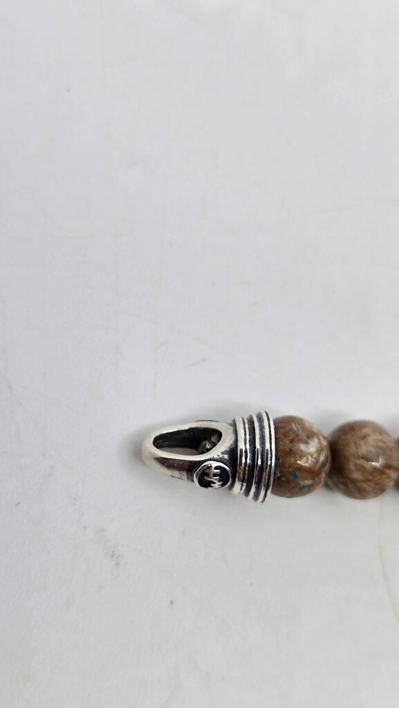William Henry handcrafted bumblebee jasper gemstone bead and sterling silver bracelet