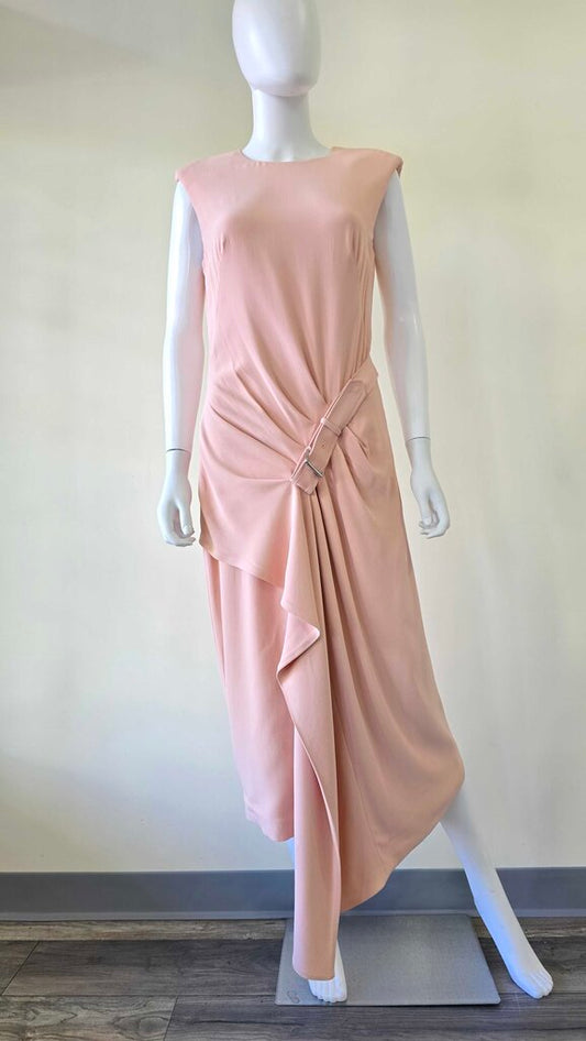ALEXANDER MCQUEEN DRAPPED MIDI DRESS