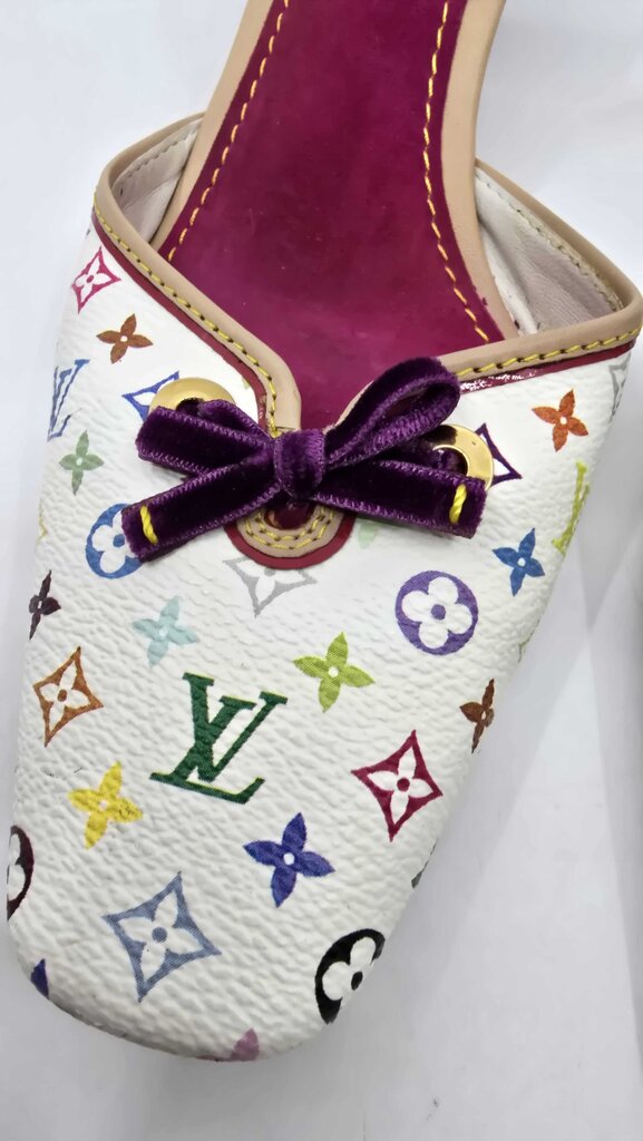 Louis Vuitton x Takashi Murakami monogram multicolore slingback heels